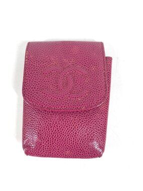 Chanel Galet Case CC Logo Caviar Leather Pink Vanity Bag